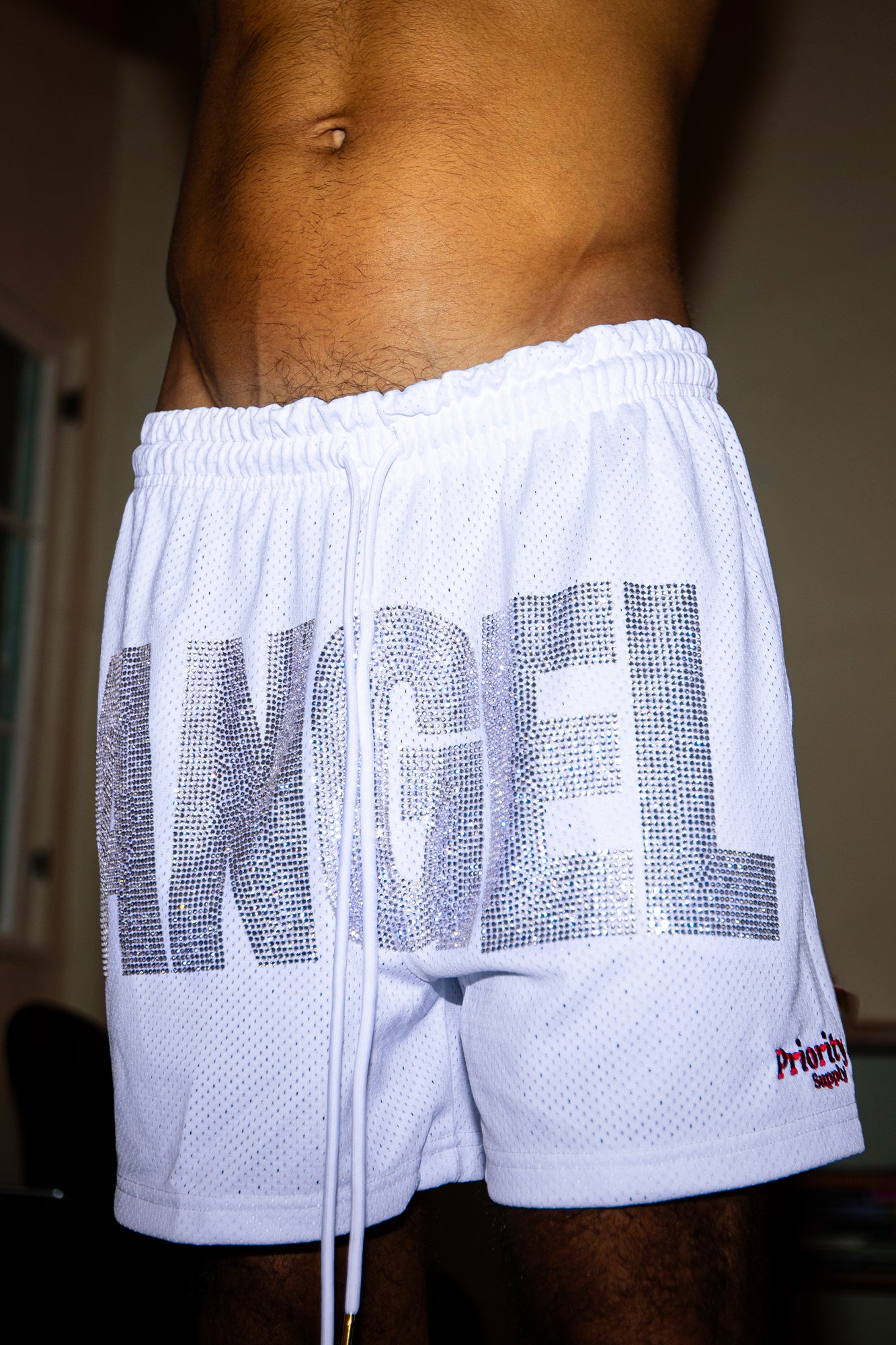 White Angel Rhinestone Short