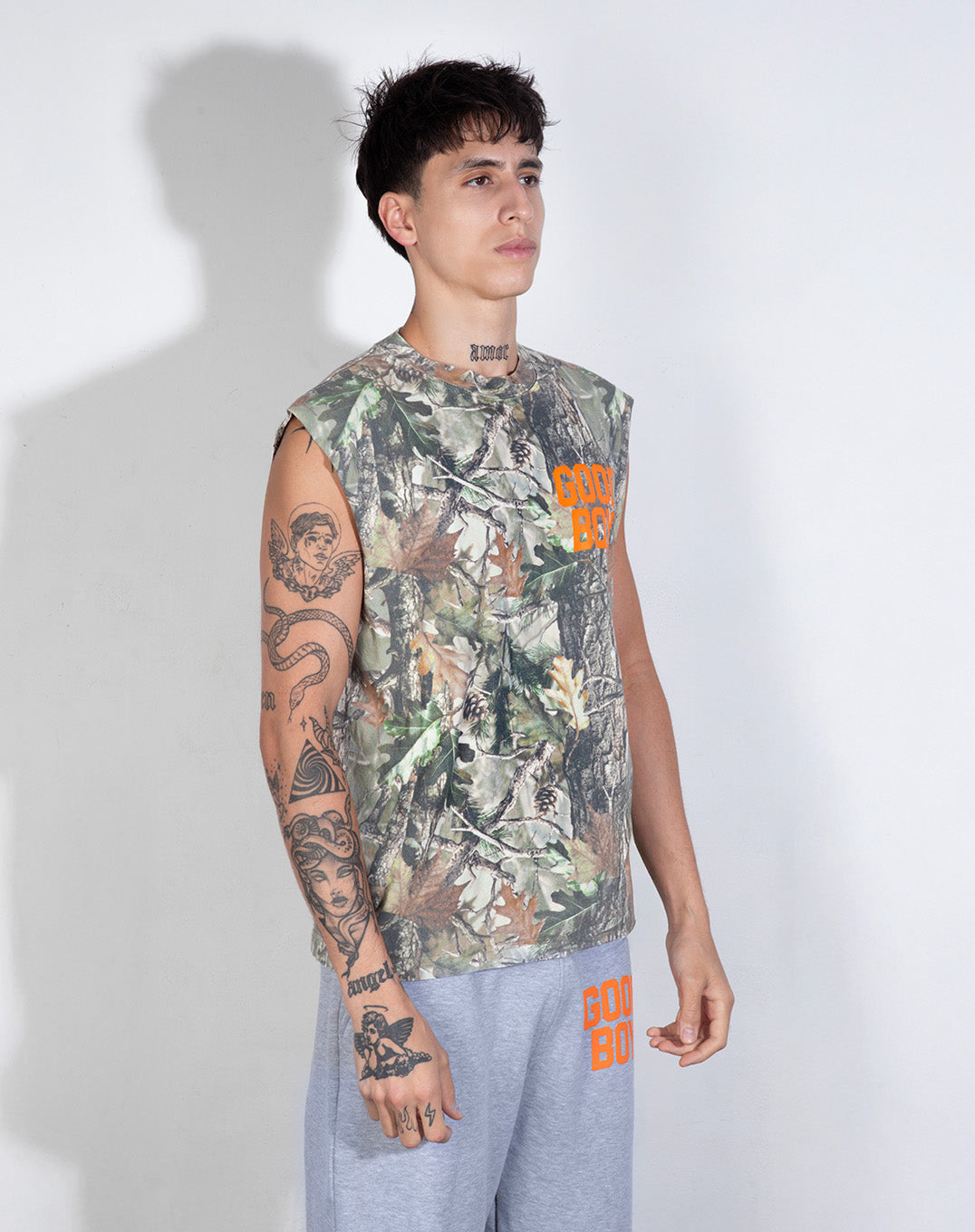 Good Boy Camo Cut-Off Tee