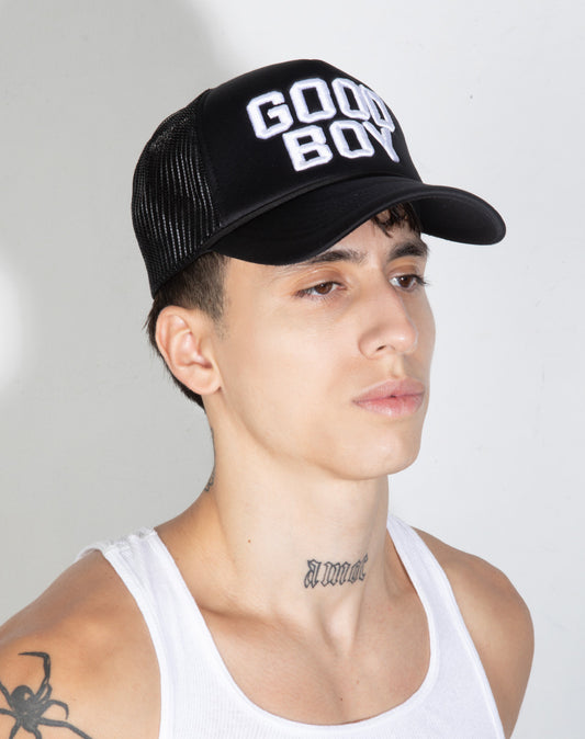 Good Boy Trucker Hat-Black