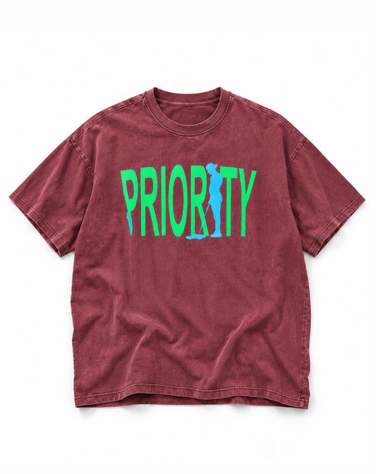 Priority Boy Tee - Maroon