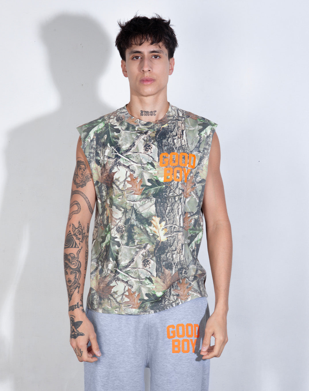 Good Boy Camo Cut-Off Tee